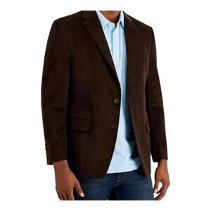 Club Room 2-Button Single-breasted Corduroy Blazer in Brown Preppy Men's XL